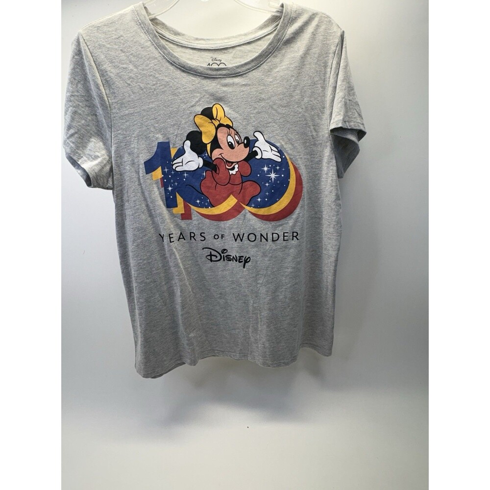 Disney 100 Years Of Wonder Women's Minnie Mouse Graphic Gray T-Shirt